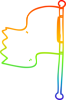 arcobaleno pendenza linea disegno di un' cartone animato agitando bandiera png