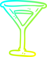 cold gradient line drawing of a cartoon martini png