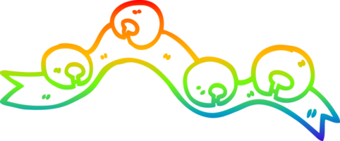 rainbow gradient line drawing of a cartoon jingle bells png