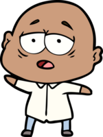 cartoon tired bald man png