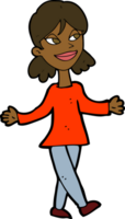 cartoon woman with no worries png