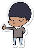 sticker of a cartoon calm boy png