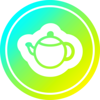 thé pot circulaire icône avec cool pente terminer png