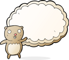 cartoon bear with text space cloud png