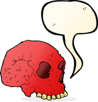 cartoon spooky skull with speech bubble png