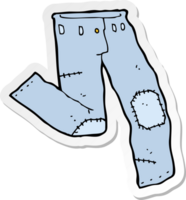 sticker van een cartoon opgelapte oude spijkerbroek png