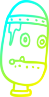 cold gradient line drawing of a cartoon retro robot head png