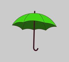 an illustration of an umbrella with a green handle vector