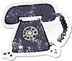 retro distressed sticker of a cartoon retro telephone png