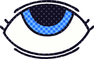 comic book style cartoon of a eye looking up png