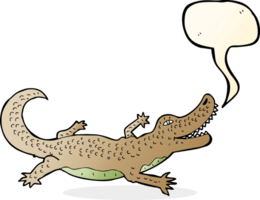 crocodile de dessin animé avec bulle de dialogue png