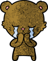 crying cartoon bear png