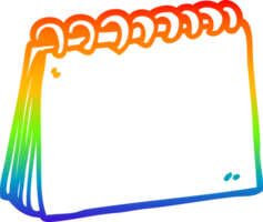 arcobaleno pendenza linea disegno di un' cartone animato vuoto calendario png