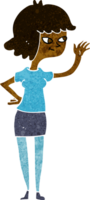 cartoon friendly girl waving png