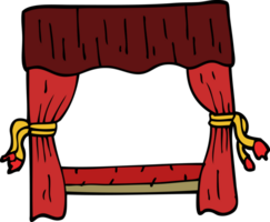 cortinas de palco de desenho animado png