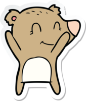 sticker of a smiling bear cartoon png