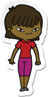 sticker van een tekenfilmvrouw png