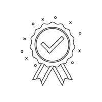 approved icon, checking quality sign and symbol. Medal with check mark for computer, web and mobile app. vector