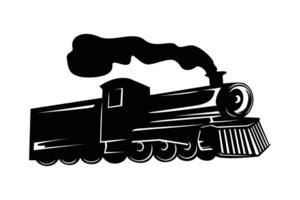 tren silueta diseño. retro vehículo firmar y símbolo. vector