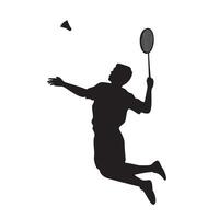 Badminton player silhouette design. sport sign and symbol. vector