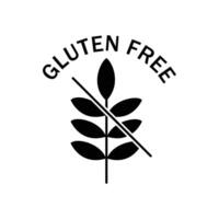 gluten gratis etiqueta diseño. no trigo firmar y símbolo. vector