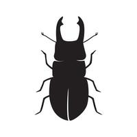 escarabajo silueta diseño. error icono, firmar y símbolo. vector