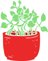 flat color illustration of house plant png