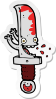 Aufkleber einer verrückten Messer-Cartoon-Figur png