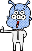 alienígena feliz de dibujos animados png