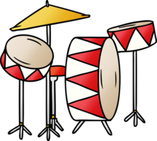 hand drawn gradient cartoon doodle of a drum kit png