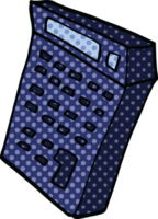 calculatrice de dessin animé de style bande dessinée png