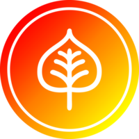 natural leaf circular icon with warm gradient finish png