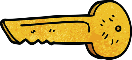 cartoon doodle gold key png