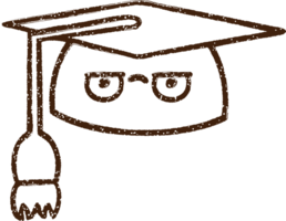 gorro de graduación dibujo al carboncillo png