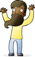 cartoon excited man with beard png