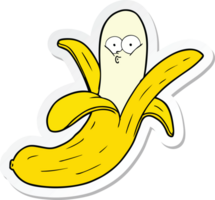 autocollant d'une banane de dessin animé avec le visage png