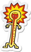 sticker of a cartoon hot thermometer png