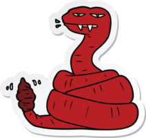 sticker of a cartoon angry rattlesnake png