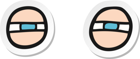 sticker of a cartoon scowling eyes png