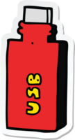 sticker of a cartoon flash drive png