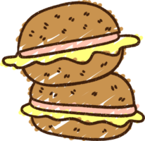 desenho de giz de hambúrguer png