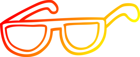 warm gradient line drawing of a cartoon sunglasses png