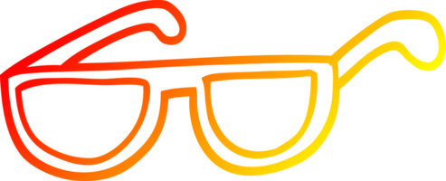 warm Gradient Linie Zeichnung von ein Karikatur Sonnenbrille png