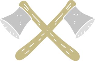 plano color ilustración de cruzado hachas png