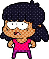 cartoon tired woman png