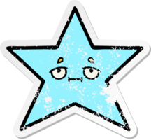 distressed sticker of a cute cartoon star fish png