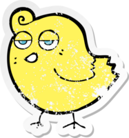 retro distressed sticker of a cartoon bird png