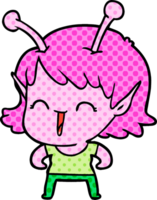 cartoon alien girl laughing png