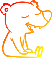 warm gradient line drawing of a cartoon bear png