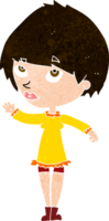 mulher de desenho animado acenando png